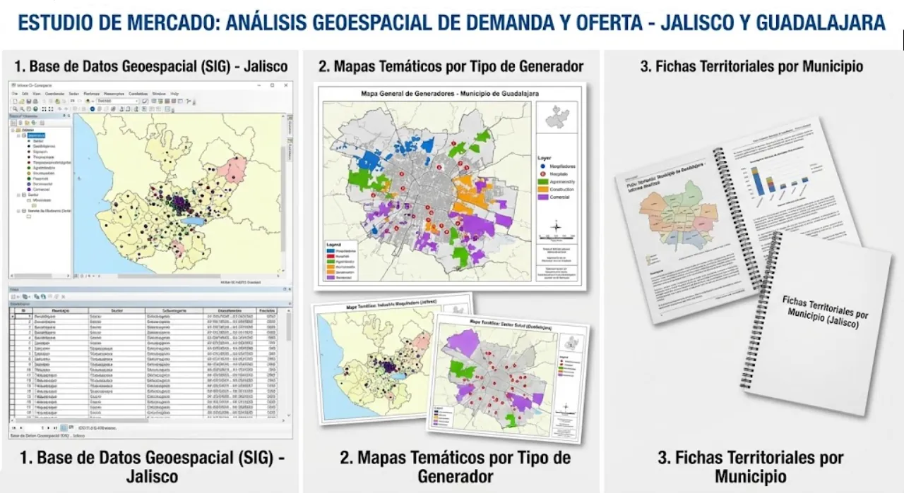 Base de datos geoespacial, mapas por tipo de generador y fichas por municipio